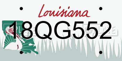 18QG552 Louisiana License Plate