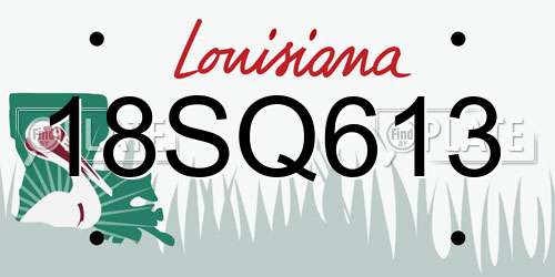18SQ613 Louisiana License Plate