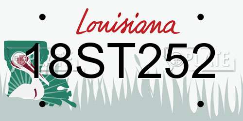 18ST252 Louisiana License Plate