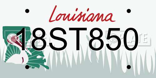 18ST850 Louisiana License Plate
