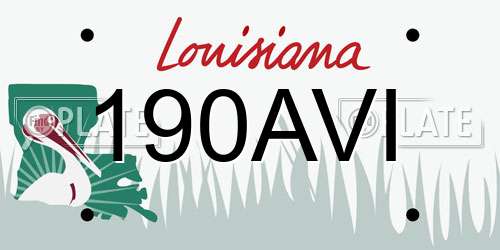 190AVI Louisiana License Plate