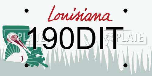 190DIT Louisiana License Plate
