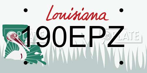 190EPZ Louisiana License Plate