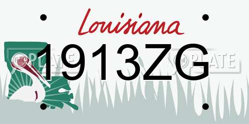 1913ZG Louisiana License Plate