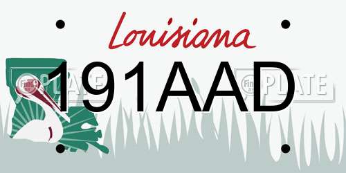 191AAD Louisiana License Plate