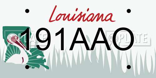 191AAO Louisiana License Plate