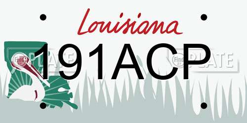 191ACP Louisiana License Plate
