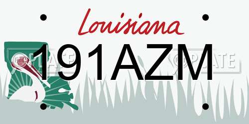 191AZM Louisiana License Plate