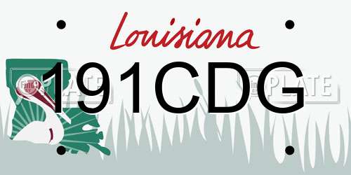 191CDG Louisiana License Plate
