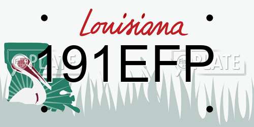 191EFP Louisiana License Plate