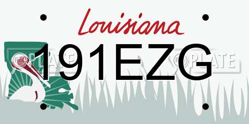 191EZG Louisiana License Plate
