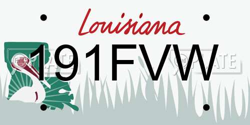 191FVW Louisiana License Plate