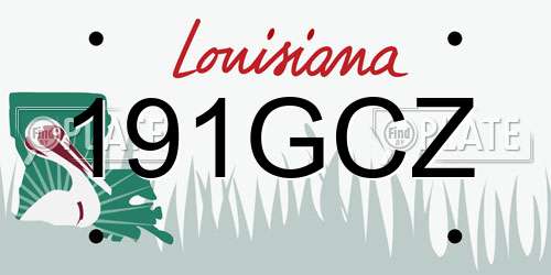 191GCZ Louisiana License Plate
