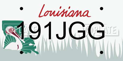 191JGG Louisiana License Plate