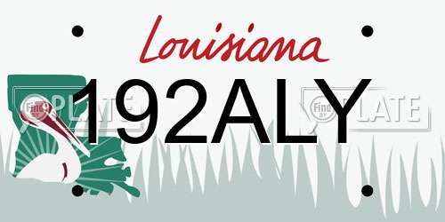 192ALY Louisiana License Plate