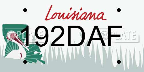 192DAF Louisiana License Plate