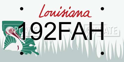 192FAH Louisiana License Plate