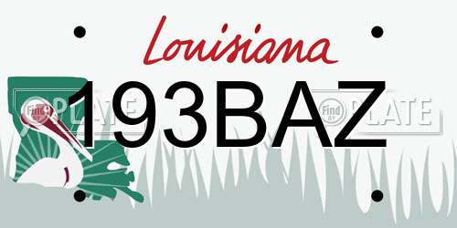 193BAZ Louisiana License Plate