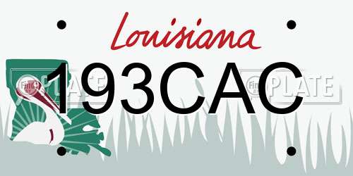 193CAC Louisiana License Plate