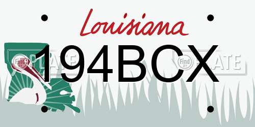 194BCX Louisiana License Plate