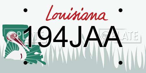 194JAA Louisiana License Plate