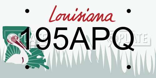 195APQ Louisiana License Plate
