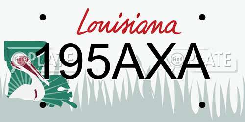 195AXA Louisiana License Plate