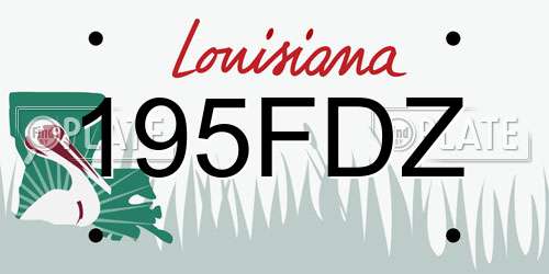 195FDZ Louisiana License Plate