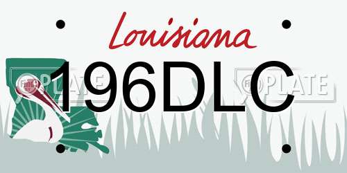 196DLC Louisiana License Plate