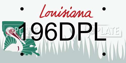 196DPL Louisiana License Plate