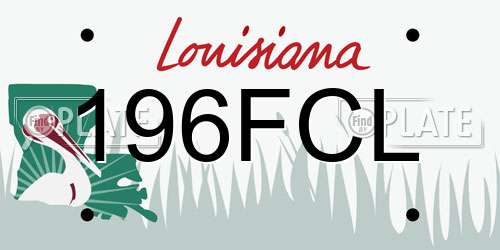 196FCL Louisiana License Plate