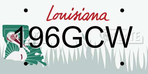 196GCW Louisiana License Plate