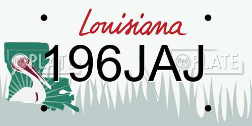 196JAJ Louisiana License Plate