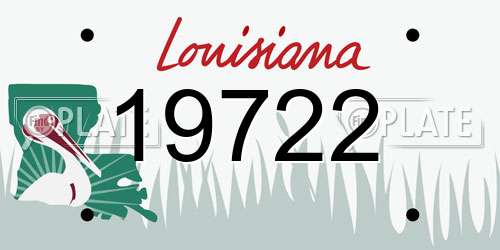 19722 Louisiana License Plate