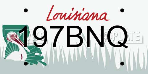 197BNQ Louisiana License Plate