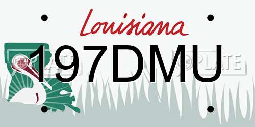 197DMU Louisiana License Plate