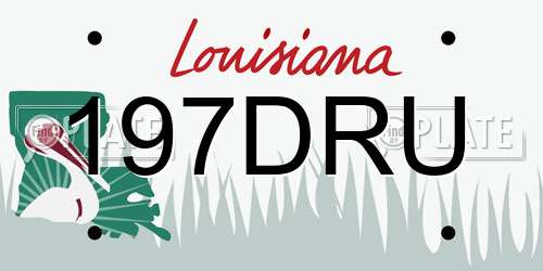 197DRU Louisiana License Plate