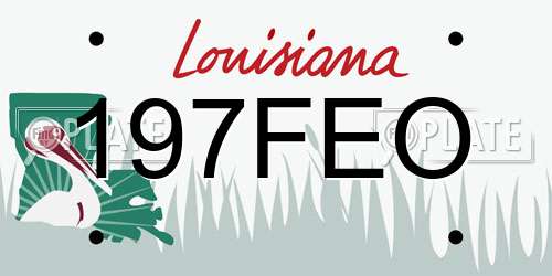 197FEO Louisiana License Plate