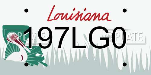197LG0 Louisiana License Plate