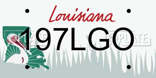 197LGO Louisiana License Plate