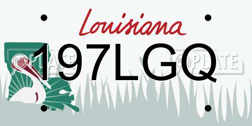 197LGQ Louisiana License Plate