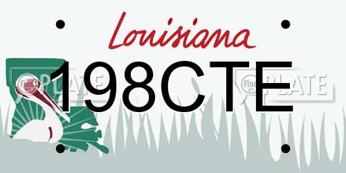 198CTE Louisiana License Plate