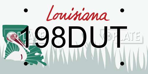 198DUT Louisiana License Plate