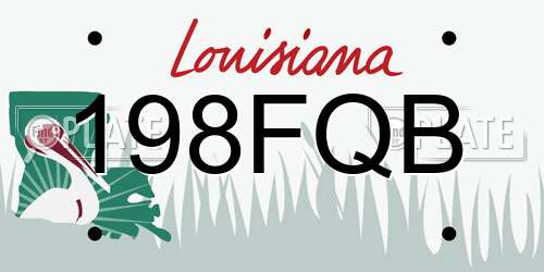 198FQB Louisiana License Plate
