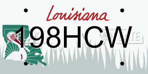 198HCW Louisiana License Plate