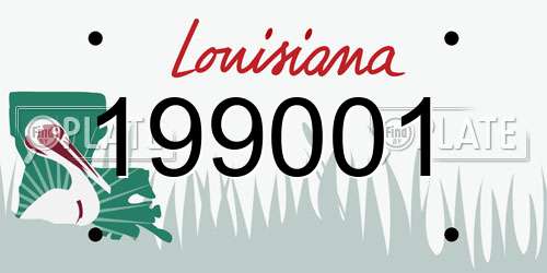 199001 Louisiana License Plate