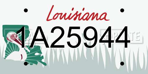 1A25944 Louisiana License Plate