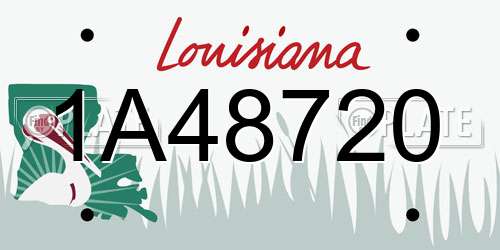 1A48720 Louisiana License Plate