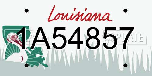 1A54857 Louisiana License Plate