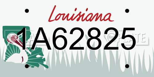 1A62825 Louisiana License Plate